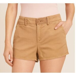 Chino by Anthropologie Women’s Shortie Shorts Size 25 Khaki Flat Front Casual